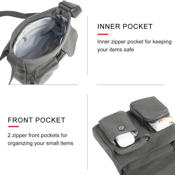 Kawaii Crossbody Bag - Cute Canvas Purse with Accessories & Adjustable Strap - Picture 5 of 7